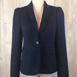 J Crew Navy Cotten Blend Blazer